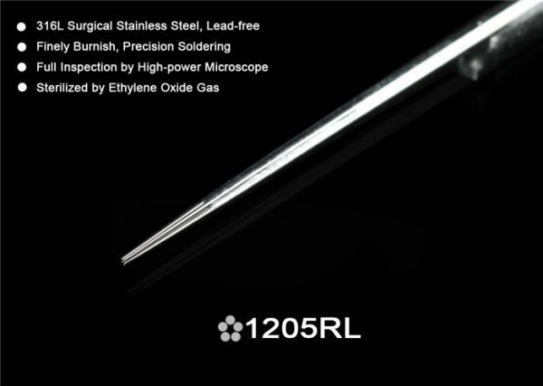 0.35mm 0.30mm 1205RL 5 Round Liners Sterile Tattoo Needles 5RL Pre - Made