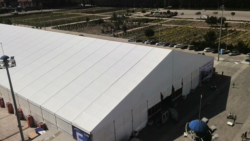 Rain Resistant 20mx50m Clear Span Fabric Structures Large Warehouse