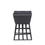 Modern Fire Pit Wood Furnace Fireplace for Bonfires and BBQs in Black Outdoor