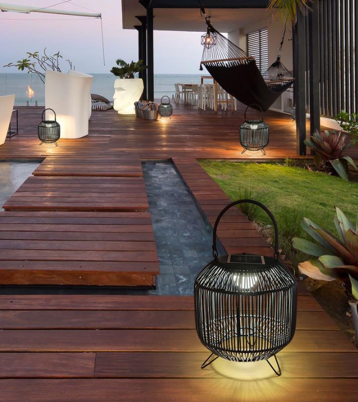 Customized Rattan Woven Solar Lights Portable 3500K IP65 Waterproof