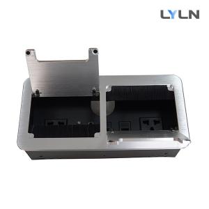 China Economical Brushed Aluminum Conference Cable Cubby Manual Flip Up factory