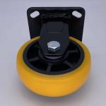 5 Inch TPE Tread Heavy Duty Yellow Fixed Caster Wheel For Industry