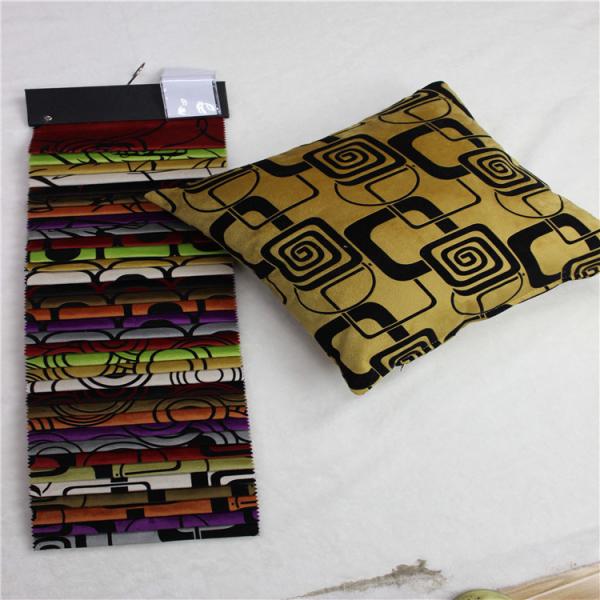 Home decorate geometric upholstery 100 polyester flocked velboa plush fabric