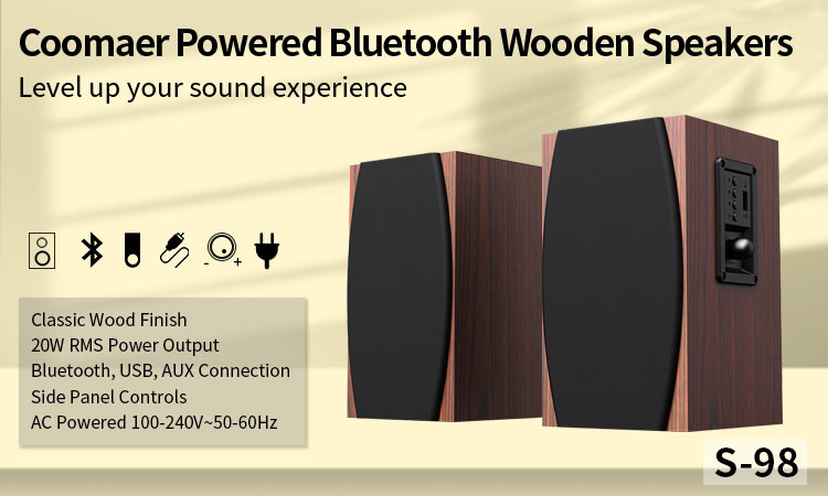 Aux RCA Input Bookshelf Stereo Speaker Bookshelf Pc Speakers AC220V