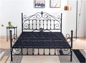 China Underneath 13'' Metal Frame Double Bed King Size Black Matte factory