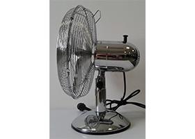 12 Inch 45W Electric Oscillating Fan Retro Room 4 Metal Blades Brushed Nickel
