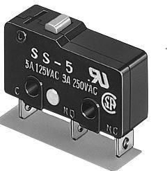 China SS-5-FT OMRON Switch Snap Action SPDT Pin Plunger 5A 250VAC 30VDC 0.49N Screw Mount factory