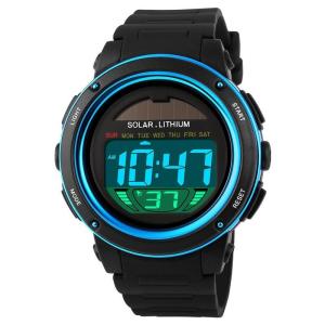 China solar powered digital watch 1096 Solar Power Digital Handwatch 5 ATM Watch factory