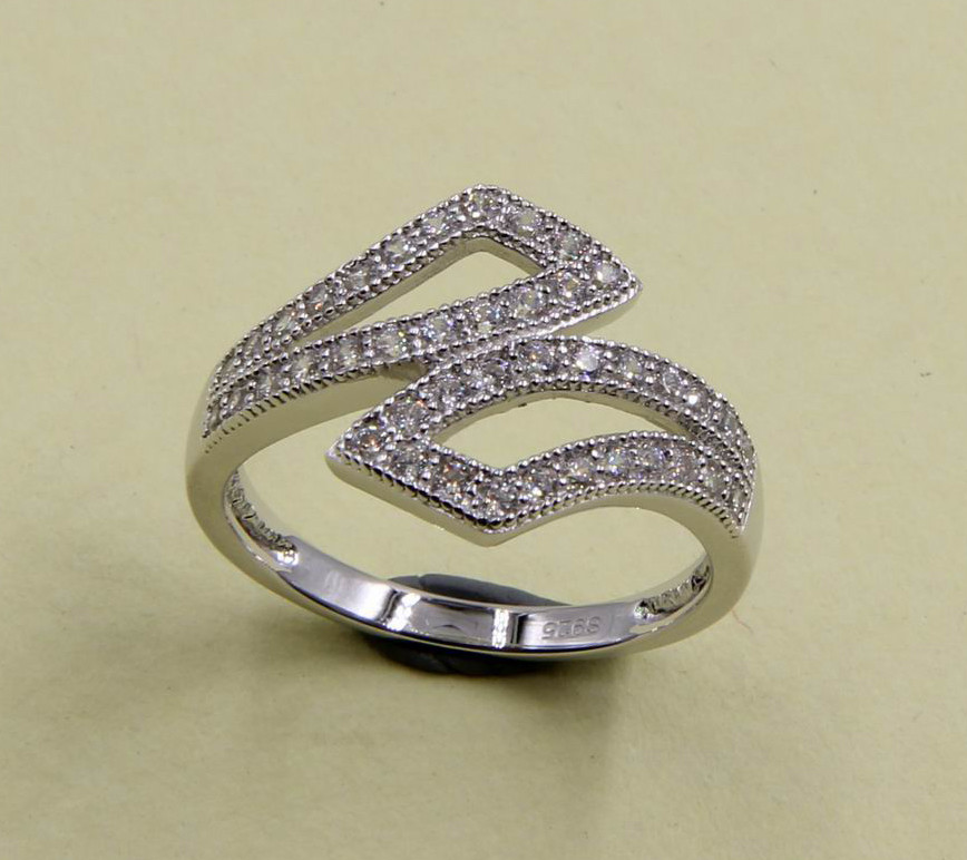 AAA Cubic Zirconia Rings In 925 Sterling Silver Silver Diamond Rings 925 Sterling Ladies Silver Rings Silver Bow Ring