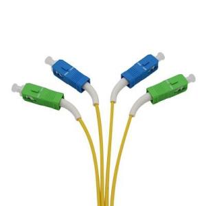 China 45 deg Bent Boot Sleeve Patch Cords Single mode Simplex Fiber Optic Patch Cord factory