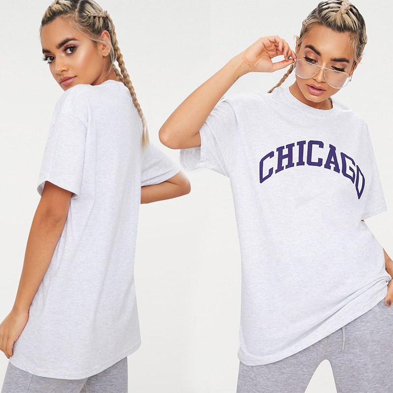 Chicago plus size women T shirt grey