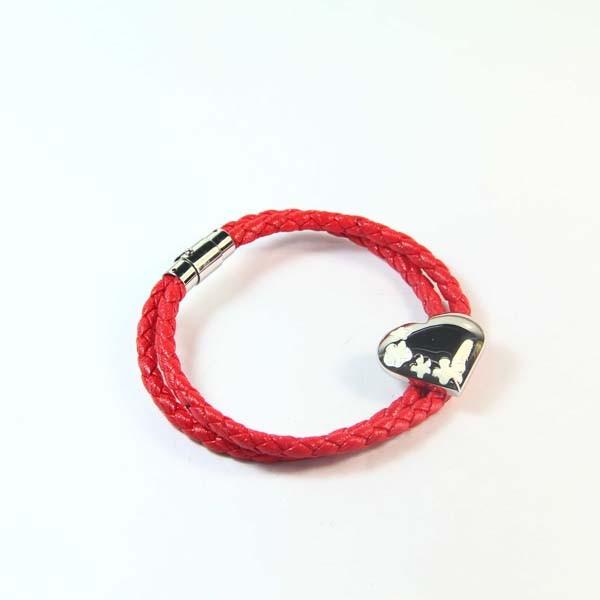 Europ American Fashion Trendy Stainless Steel Geniune PU Leather Bracelet Bangle
