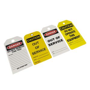 China Safety Security Warning Tag PVC Durable Lockout Safety Sign Rectangle Tag factory