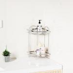 2 TIERS Multifunctional Free Standing Bathroom Organizer Stainless Steel