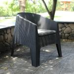 Outdoor Garden Chair Plastic Stackable Coffee Dining Arm Chair Villa Patio