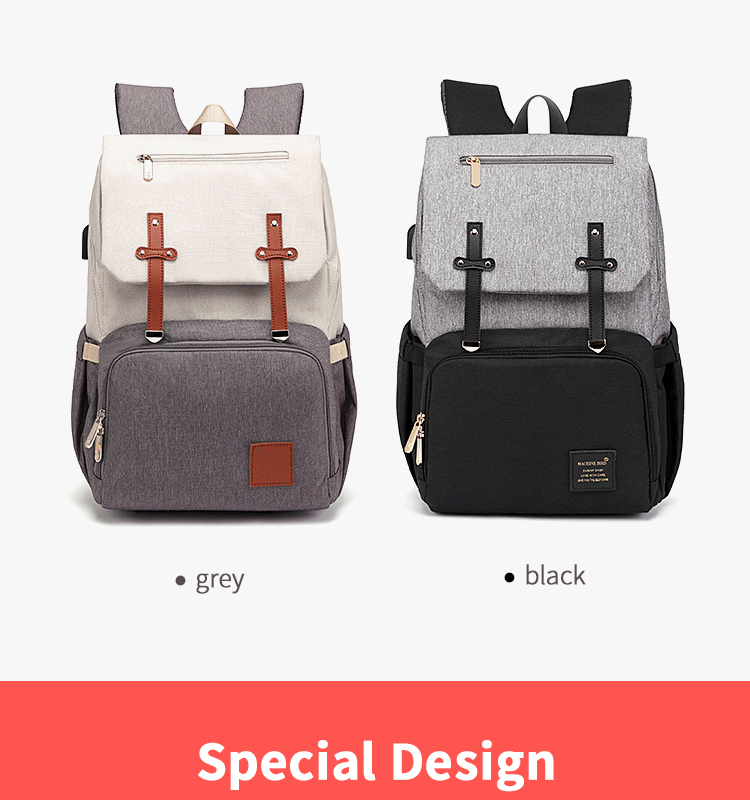 ISO9001 Fashion Mummy Maternity Nappy Diaper Bag Backpack With USB