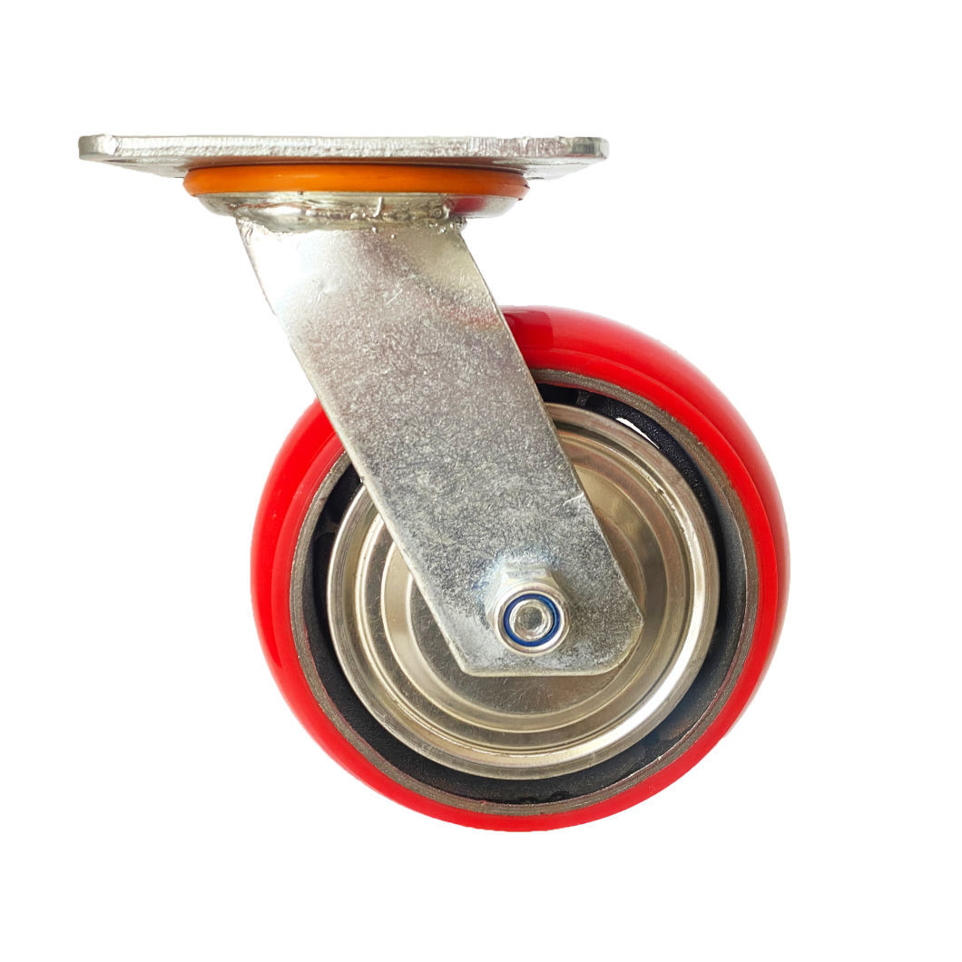 Heavy Duty Red PU Wheel Rion Core Caster Wheel