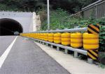 Obvious Orange Red Orange EVA Filled Rotating Barrel 4 Beam Guardrail