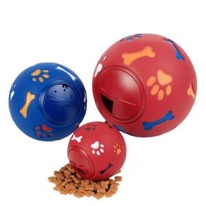 China Blue / Red Color Dog Fetch Ball , Dog Snack Ball Chewable For Training Pets factory