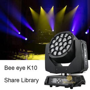 China RGBW 4in1 19 x15W Bee Eye K10 Zoom Wash LED Moving Head Light for Event Concert factory