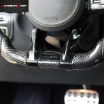 Yellow Stripe Racing Mercedes Carbon Fiber Steering Wheel White Stitching ODM