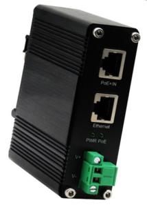 China DIN-Rail Industrial 802.3at Gigabit PoE Splitter Output Voltage 12VDC factory