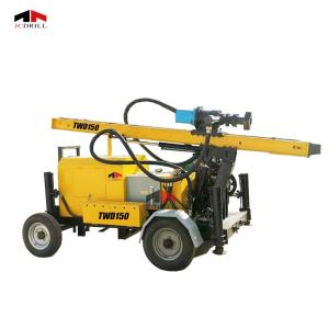China High Speed 150m Trailer Mounted Borewell Rig Machine factory