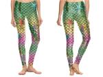 Easy Drying High Waisted Mermaid Scale Leggings For Yoga Fitness Tights