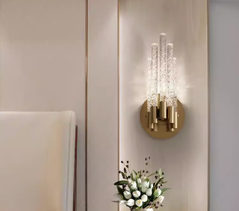 French style living room background wall crystal wall lamp corridor staircase aisle art lighting master bedroom bedside creative wall lamp