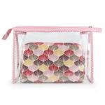 Custom Two Compartment PVC Cosmetic Organizer Bag Transparent