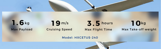 3.5hours Security Police Department Drone UAV Vertical Takeoff With Loudspeaker HXCETUS-240