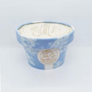 China 8.5oz 260ml Ice Cream Paper Cup With Lid Eco Friendly Take Away Containers factory
