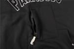 Black Towel Embroidered Mens Hoodie 320gram 65% Polyester 35% Cotton