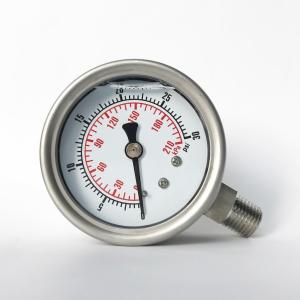 China 2.5&quot; 30 PSI Glycerin-filled Manometer SUS 316 Tube/Socket All Stainless Steel Pressure Gauge factory