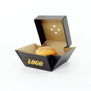 China Biodegradable Kraft Paper Frozen Burger Parcel Box Packaging In Bulk factory
