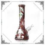 Hand Drawing Rick And Morty Art Bong 7MM Thick Glass Beaker Bongs Smoking Pipes