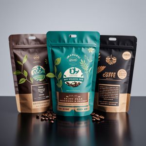 Customizable Stand-Up Resealable Plastic Pouches for Food Packaging with Zip