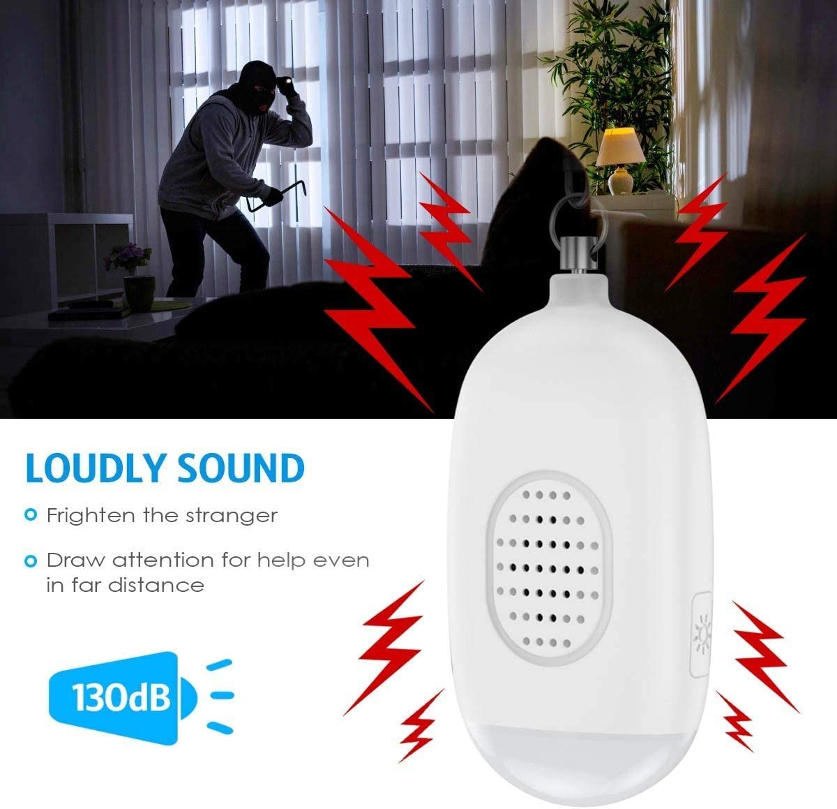 3pcs Elderly Sos Alarm Safesound Original Self Defense Siren With USB Charging DC5V