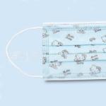 Blue Printed Anti Virus Disposable Mask 3 Ply Dust Mask Haze Proof For Children