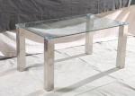 Clear Rectangular Glass 70kgs 150x90cm Modern Dining Table