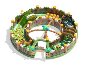 China Inflatable Round Circle Obstacles Course Bouncy Castle For Childrens factory