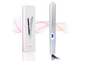 China Gorgeous Rhinestone Nano Titanium Hair Straightener 1 Inch Dual Voltage factory