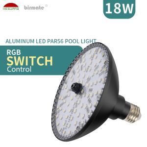 China SMD5050 PAR56 LED Pool Light 18W AC100-240V RGBW Switch Control Aluminum factory