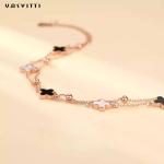 20cm 0.12oz Four Leaf Clover Bracelet 925 Lead Free Silver Slider Bracelet