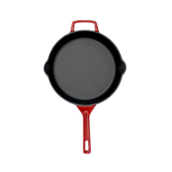 China Multifunctional Enamel Coated Frying Pan 26cm For Camping Cooking factory
