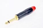 High quality Black electrophoresis gold-plated waterproof audio 1/4 plug