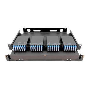 China Rack Mount 4xMTP/MPO to LC Duplex Fiber Patch Panel with 120 Fibers and 1.2mm SPCC Black Coating on sale