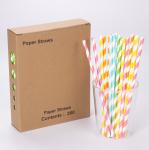 Disposable Food Product 20cm Paper Straw with Custom Printed Biodegradable