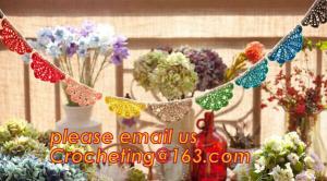 China WEDDING BANNER, PARTY, BIRTHDAY, DECORATION, PERSONALIZED, BURLAP, BUNTING, LACE, TRIANGLE, FLAGS, BANNERS on sale
