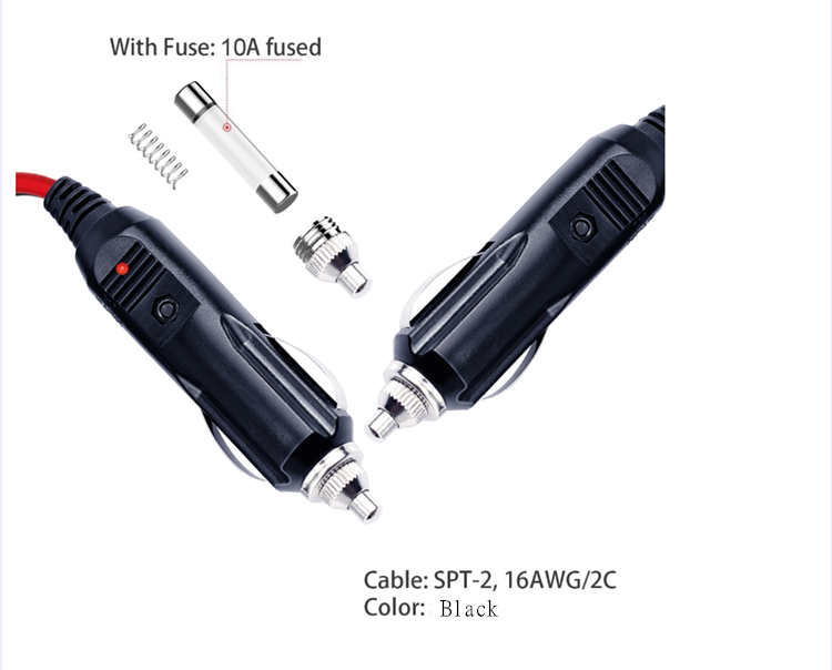 Home Appliance Car Cigarette Lighter , 1.2m DC Power Car Charger Lighter